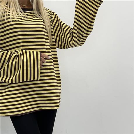 Maglia con righe a contrasto oversize MOCHA